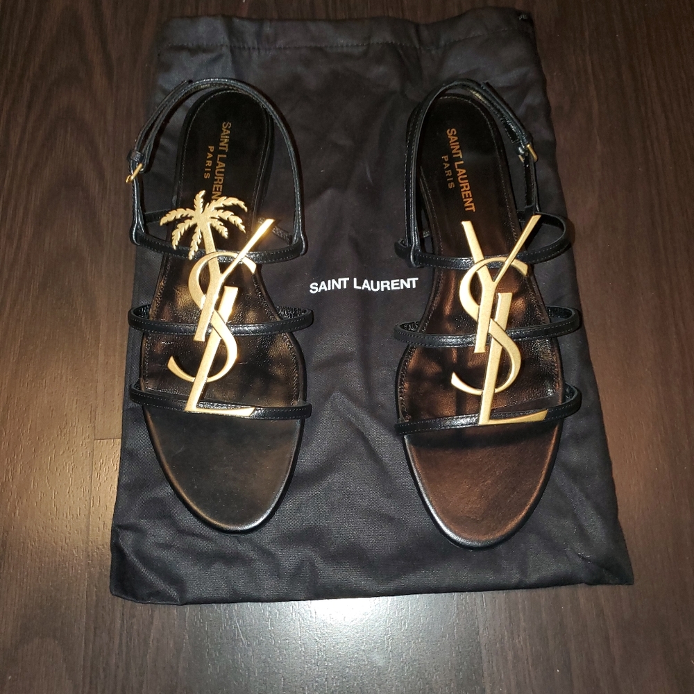 Saint Laurent Cassandra Patent Leather Sandals